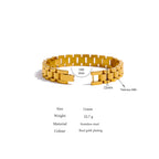 Yhpup Stainless Steel Chain Bracelet Simple 18 K Plated Heavy Metal Texture Fashion Jewelry Men Bijoux Femme Party Waterproof