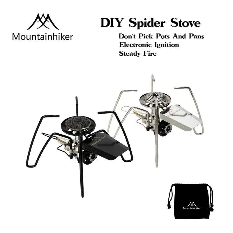 Mountainhiker Outdoor Portable Folding Spider Stove Camping Camping Picnic Stove Stove Stove Barbecue Stove Household Stove Head
