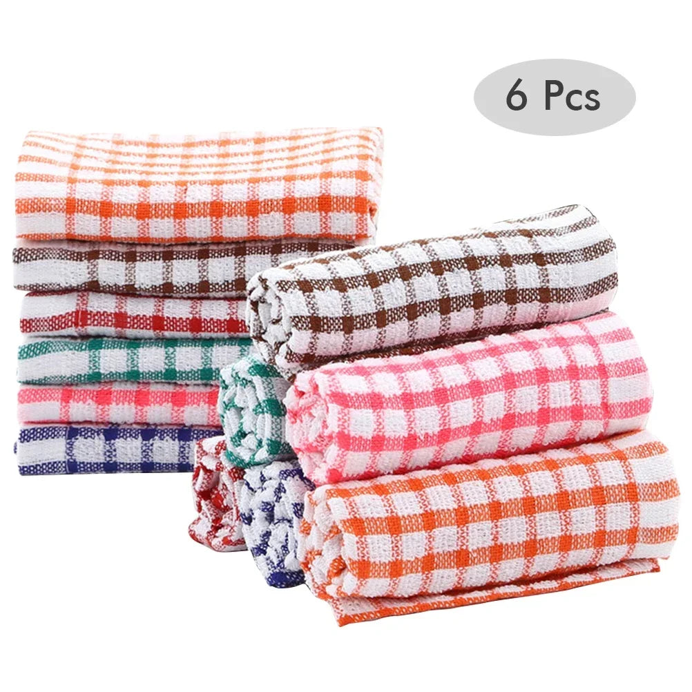 6PCS All Cotton Kitchen Cleaning Cloth Catering Restaurant Cloth Dish Towels Cleaning Cloth Kitchen Cleaning Towel