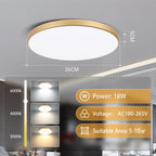 Golden Led Ceiling Lamp 220V Dustproof Ceiling Panel Lamp Indoor Bathroom Lamp for Living Room Decor Ultra-thin Ceiling Lights