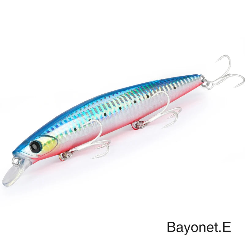 TSURINOYA 4PCS Ultra Long Casting Saltwater Sinking Minnow Sea Fishing Lure BAYONET 135mm 26.4g Seabass Mackerel Hard Bait