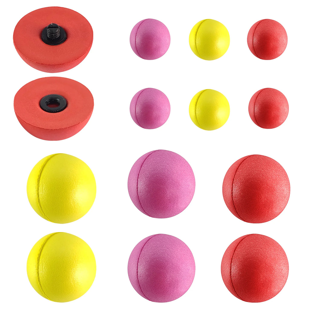 Aventik 12ps Durable & Lightweight Slotted Peg Float High Visibility Round Fishing Float for Both Freshwater and Saltwater