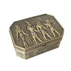 Retro Metal Jewelry Box Egypt Myth Pharaoh Sun God Pattern Carved Souvenir Gift Storage Case Ring Necklace Organizer Chest