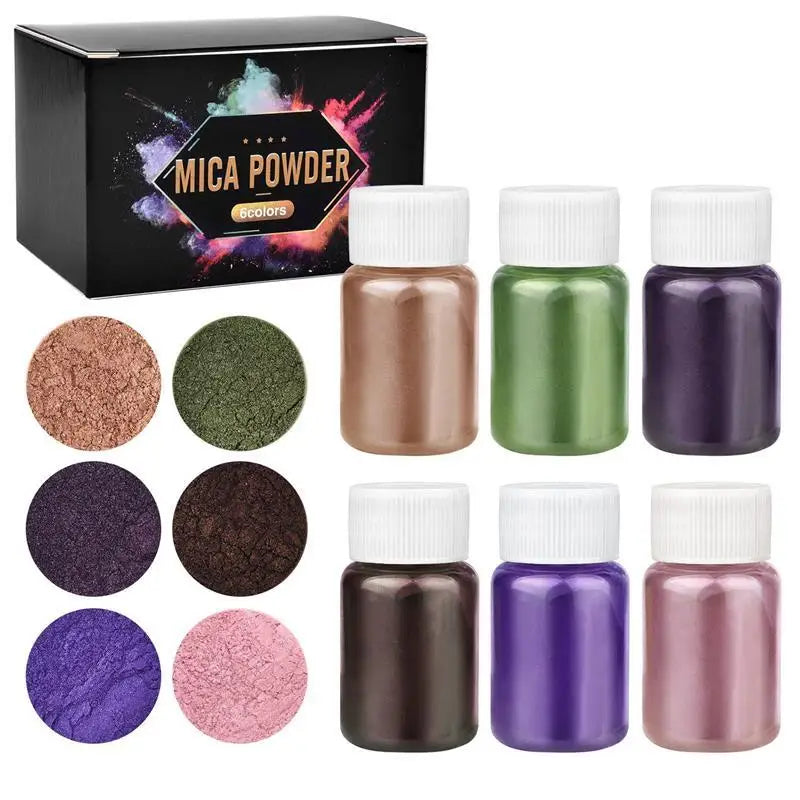 6/24/30Colors Epoxy Resin Dye Mica Powder Powdered Pigments Set Resin Mica Pearlescent Resin Pearl Natural Micas Colorants Resin