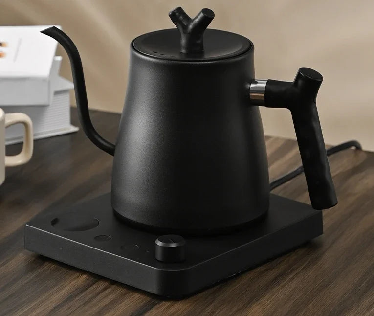 1000W Electric Gooseneck Kettle 1000ml 304 Stainless Steel Coffee Pot Intelligent Temperature LED Display for Coffee Tea