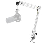 FIFINE Microphone Arm Boom,Adjustable Heavy Suspension Boom with Desk Clamp for K658/A2/Gaming,Streaming,Podcasting-BM63W-White