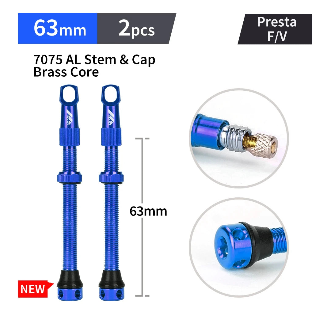 MANA 1Pair Bicycle Presta Valve 40/53/63/78/100mm 7075 Aluminum Alloy For Tubeless Road/MTB/Gravel Bike-ELITEWHEELS Valve