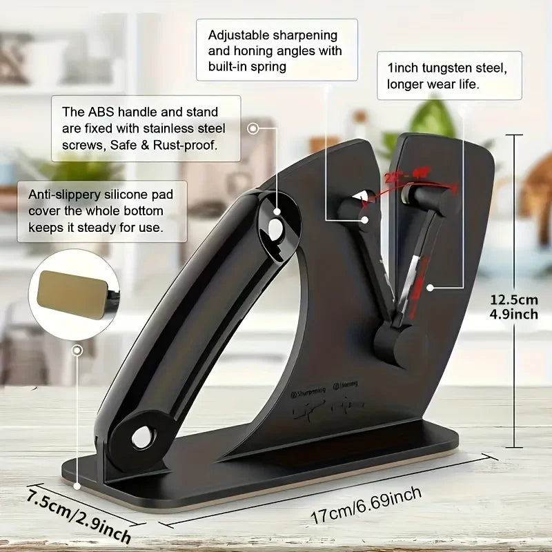 Kitchen Knife Sharpener Sharpening System, Black