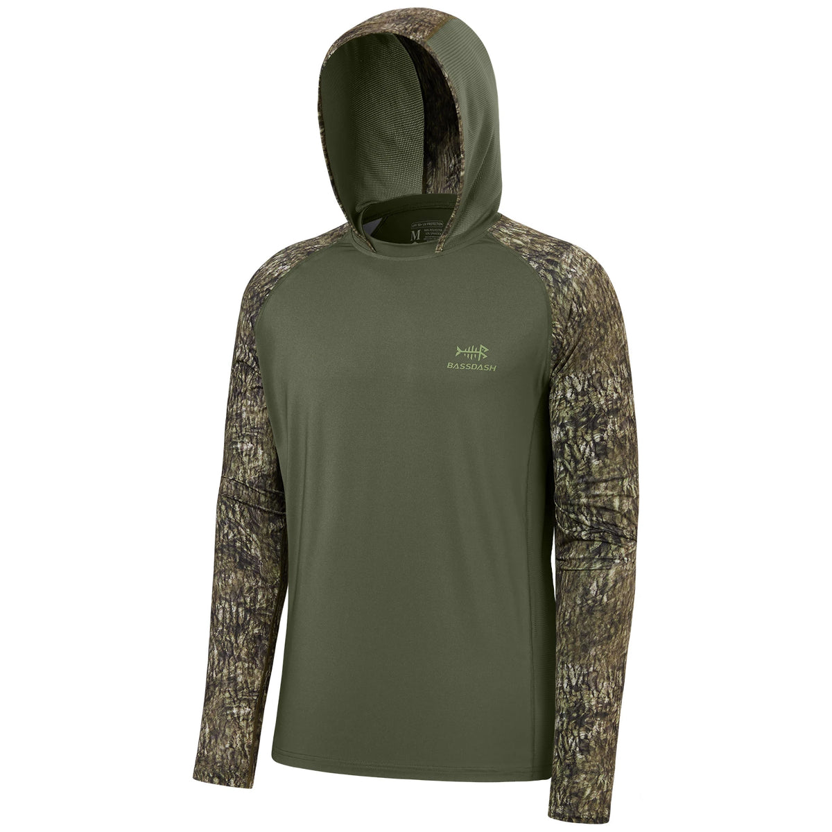 Bassdash Men’s UPF 50 Performance Fishing Shirt Cooling Hoodie Camo Long Sleeve  FS17M