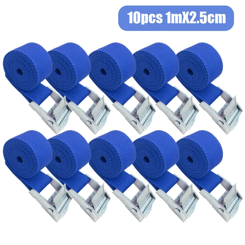 5/10 pcs 1M Buckle Tie-Down Belt Cargo Straps For Car Motorcycle Bike With Metal Buckle Tow Rope Strong Ratchet Belt for Luggage