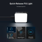 TELESIN Quick Release Mini Fill Light Mini Waterproof Selfie Light For DJI OSMO Action 2 3 4 5pro Selfie Light For OSMO Action