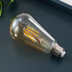 ST64 LED Bulb 6-Pack 4W/6W/8W Edison Retro Vintage Light Bulb - E27 Screw Base 220V 2700K Warm White,  Energy Saving