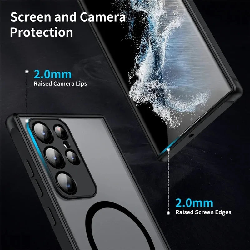 Suitable for Samsung S25 S24 S23 S22 Magnetic Mobile Phone Cases A52 A53 A73 Matte Anti-fall Protective Samsung S25 Ultra Case