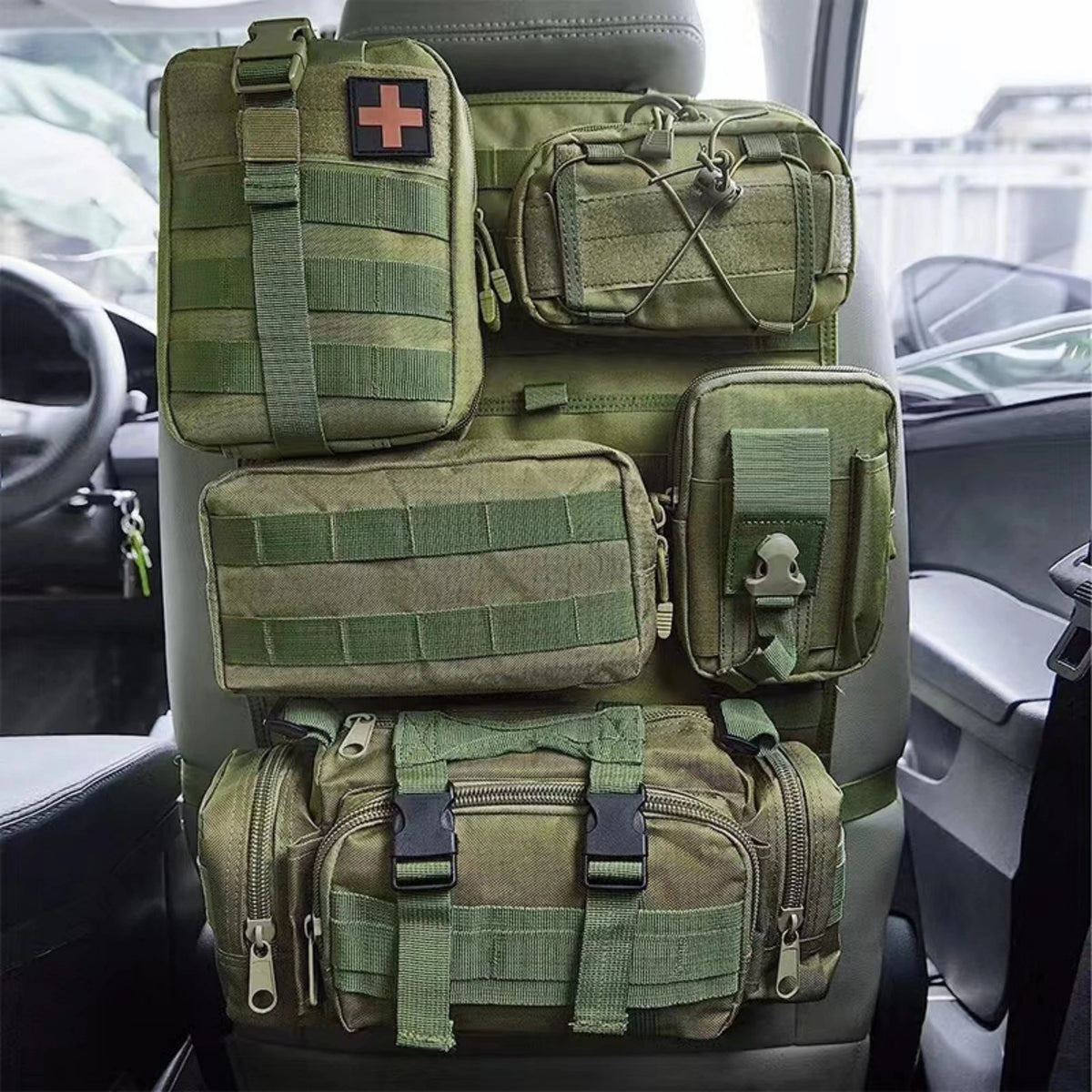 Car Backseat Hanging Bag, Tactical Accessory Organizer, Self-Driving Hunting Outdoor Storage Bag Classified Storage Bag