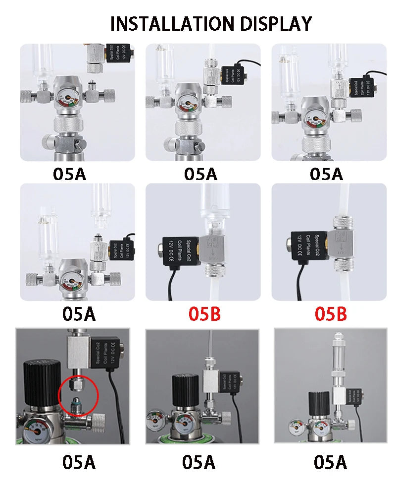 ZRDR Aquarium Co2 Solenoid Valve Regulator 110V-220V Low Temperature Co2 Aquarium Fish Tank Electric Magnetic Valve EU US  DC12V