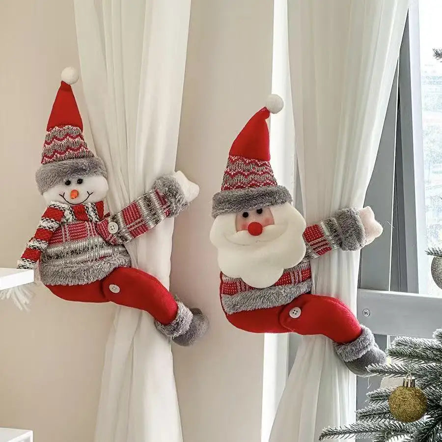 Santa Claus Christmas atmosphere, chandelier decoration, cute Santa Claus curtain buckle, Christmas pendant, gift decoration