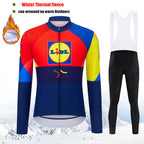 Warm Winter Thermal Fleece Cycling Jersey Sets Men Outdoor Riding MTB Ropa Ciclismo Bib Pants Set Pro Team Cycling Clothing 2025