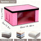 6 Large Foldable Storage Boxes with Windows, Zipper & Lid, Reinforced Handles - Durable Foldable Laundry Organizers