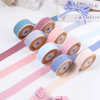 Kewgarden 10mm 25mm 38mm 1" 1.5" Plaid Ribbon DIY Hair Bows Accessories Clothing Sewing Materials Handmade Tape Crafts 10 Yards