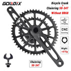 GOLDIX Ultralight Road Bike Crankset 50-34T/52-36T/53-39T for 3 Bolt Double Chainring 165/170/175mm Length Hollow Bicycle Crank