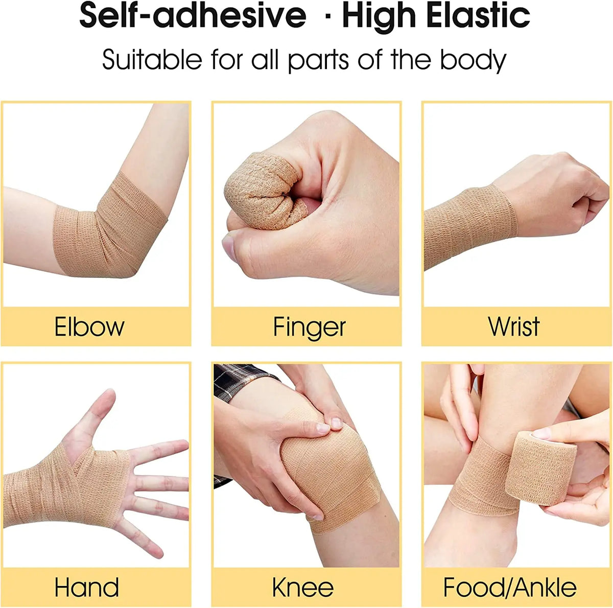 12/24Rolls Athletic Wrap Tape Self Adhesive Elastic Bandage Elastoplast Sports Protector Knee Finger Shoulder Tattoo Accessories