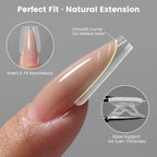 YOKEFELLOW&MR NAIL Sandwich Nail Forms 15size 240pcs Oval Extension Dual Form No Paper Forms Needed For Easy Nail Extensions
