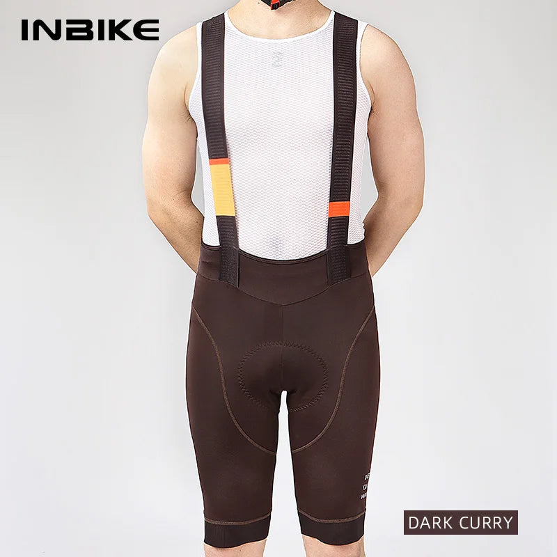 INBIKE Men's Cycling Bib Shorts Sweat-Wicking Breathable MTB/Road Bike Shorts Black
