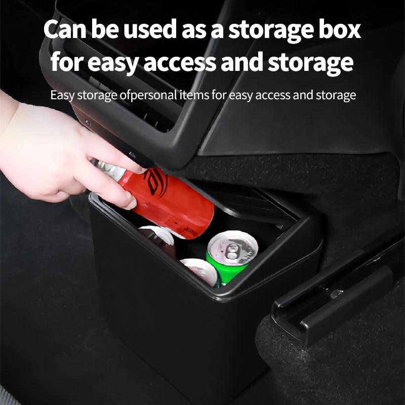 Futhope Rear Trash Can for Tesla Model Y Juniper Storage Box Cover Press Open Design Non-Destructive Installation