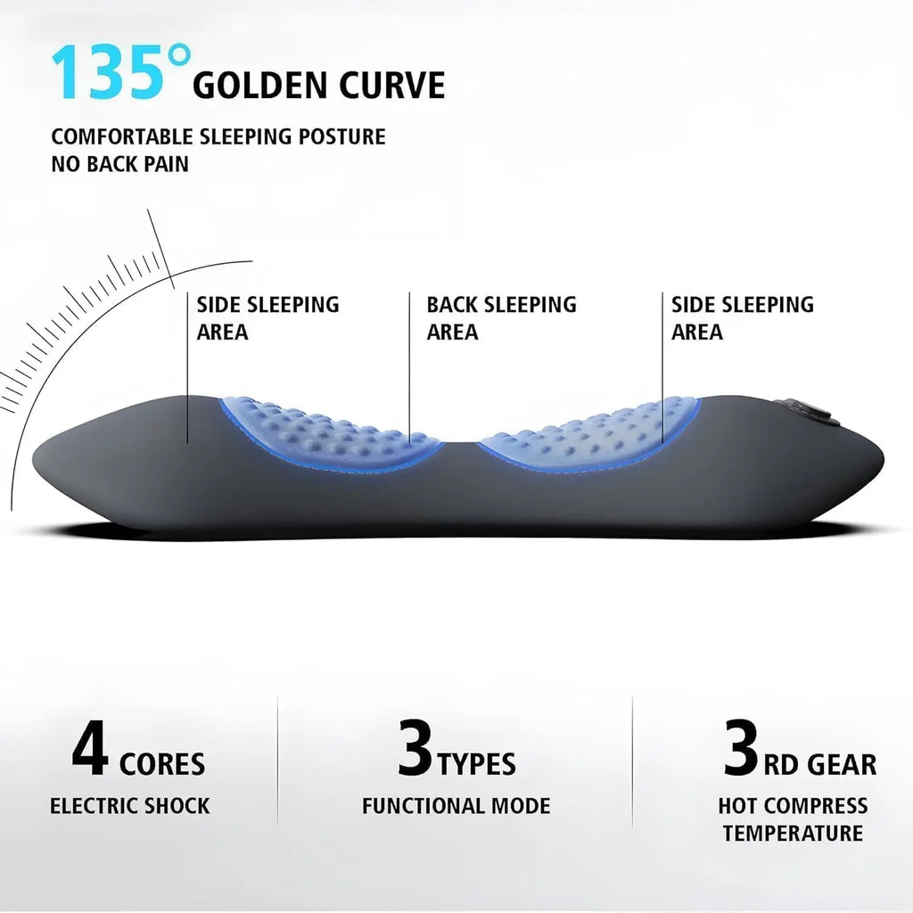 3-in-1 Lower Back Massager Pillow with Heat & Vibration, Dark Gray