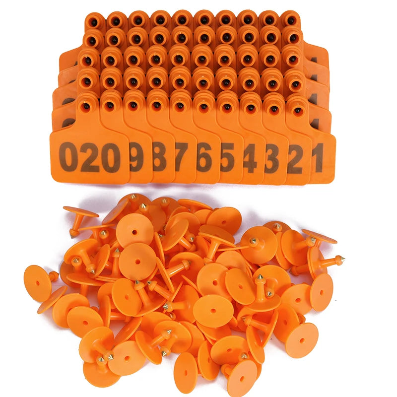 100Pcs Cow Ear Tag/Ear Tag Plier/Unloading Plier Copper Head With Number No.1-100  TPU Ear Tag Label Digital Sign Cow Sheep