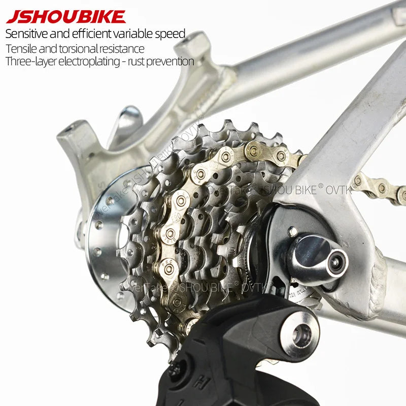 JSHOUIKE 1/6/7/8/9/10/11/12Speed  Chain Mountain Road Bike Electroplating rust prevention MTB Variable speed chain bicycle Parts