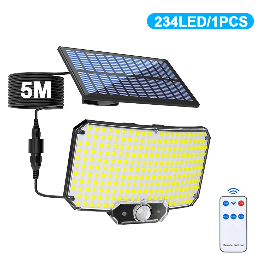 234/318/348 LED Solar Lights 3 Working Modes Super Bright Motion Sensor Outdoor IP65 Waterproof Flood Wall Security Lights Yard
