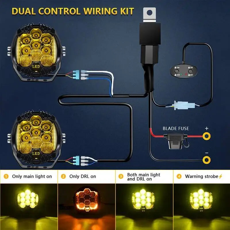 LED Sport Work Lamps 3'' 5'' 7'' Automobile For Lada Offroad 4X4 Vehicle Auxiliary Lights Led 7Inch Jeep Combo Driving Headlamp