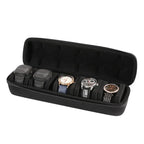 1/2/3/5/6/10 Slot Watch Travel Case,Hard Watch Roll, Travel Watch Organizer Case with Form-Fitting Pillow, Red Microfiber Lining