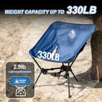 OneTigris Tigerblade Foldable Camping Chairs Lightweight Folding Chair Backpacking Moon Chairs for Travel Beach Fishing Relaxing