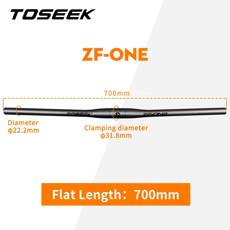 TOSEEK ZF-ONE Mtb Carbon Handlebar Bicycle Handlebar 31.8*580-720/740/760mm Matt Black Handlebars For Mountain Bike Accessories