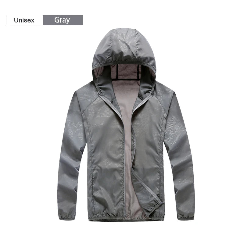 JNLN Camping Rain Jacket Men Women Waterproof Sun Protection Clothing Fishing Hunting Clothes Quick Dry Windbreaker With Pocket