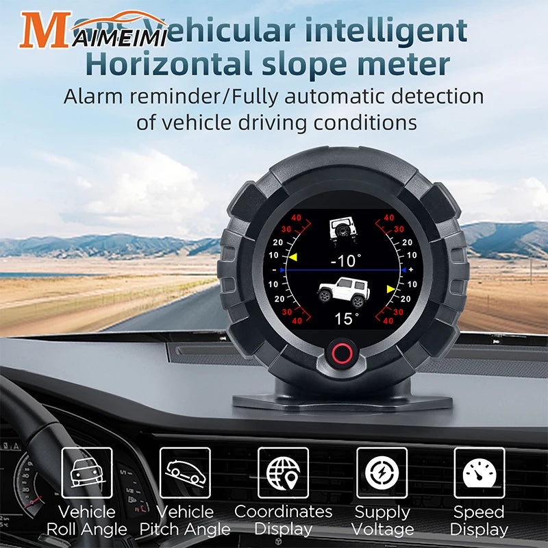 X95 GPS head-up display inclinometer slope angle meter with speed & satellite time