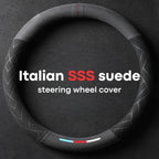 Car Steering Wheel Covers Cowhide Suede Steering Wheel Cover Wrap Universal 37-38cm Breathable Steering Covers Car Accessories
