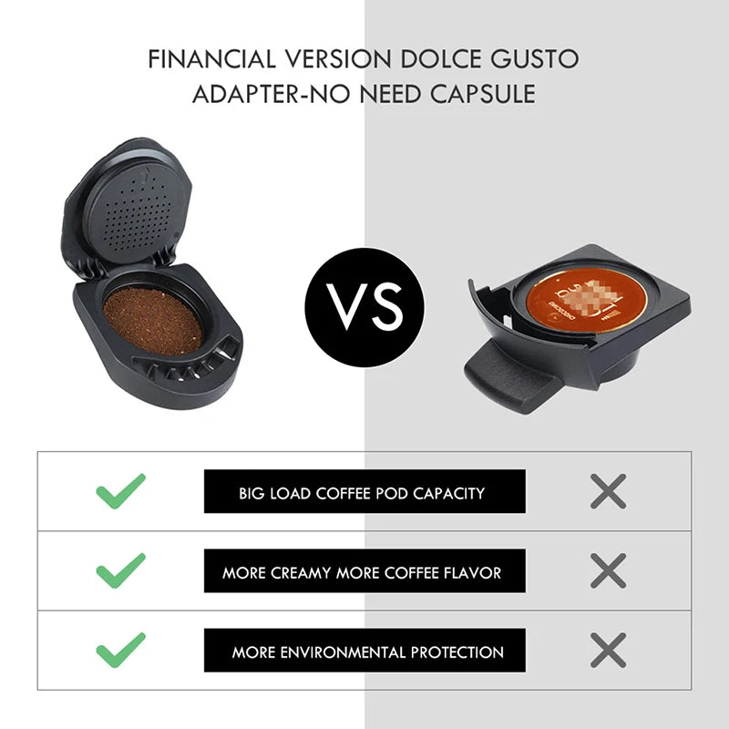 Reusable Capsule Adapter for Dolce Gusto Coffee Capsule Convert Compatible with Genio S,Piccolo Machine Coffee Accesso