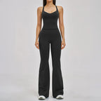 Women's 2pc Yoga Set High Waist Leggings + Top Workout Gym Tracksuit, Black/Blue S-XL