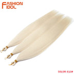 Straight crochet braids hair extensions 3pcs 28in synthetic pony hair bundles ombre silver grey