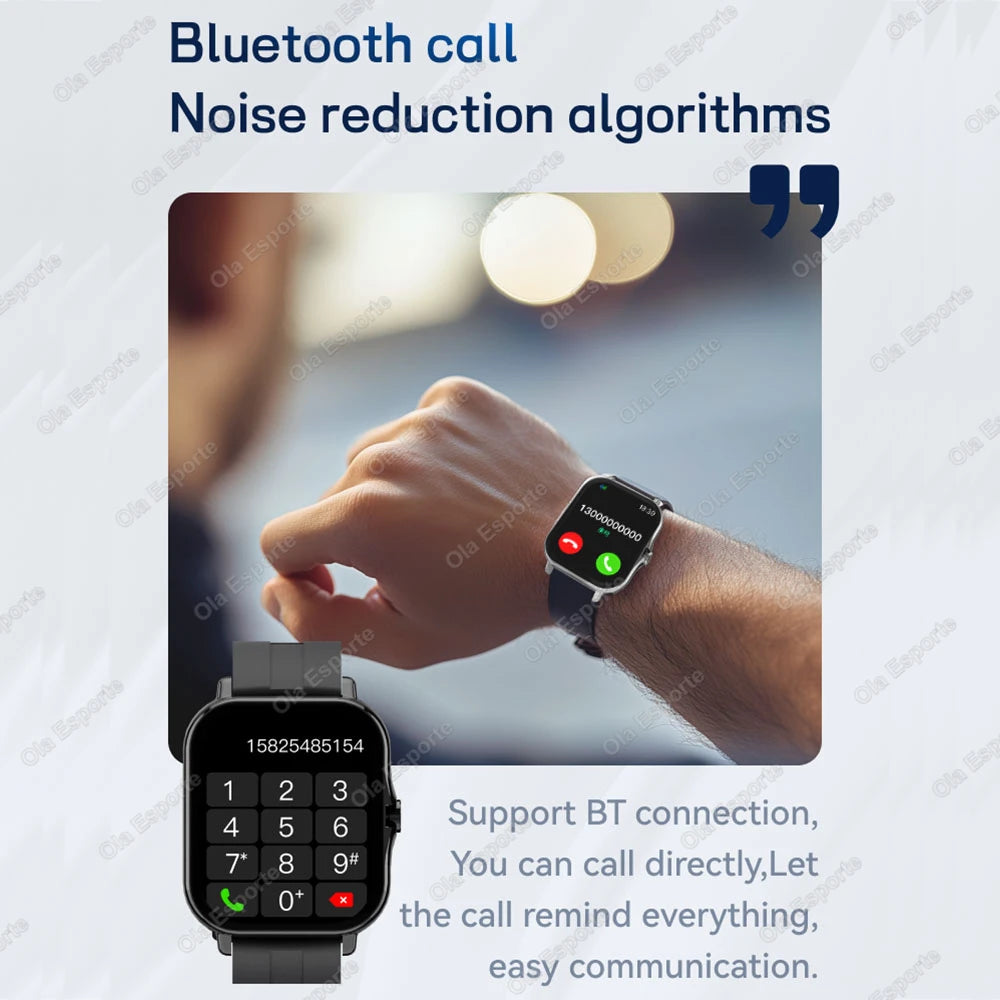 Smart Watch 1.83" Hd Screen Bluetooth Call Heart Rate Blood Oxygen Health Monitor Sports Smartwatch Women Men Holiday Gifts New