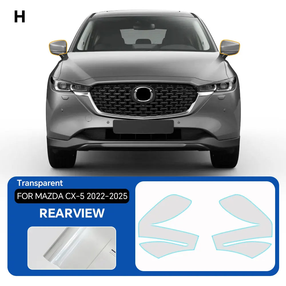 Headlight Rearview Film B C Pillars for Mazda CX5 CX-5 2022-2025 Protection Film TPU Pre-cut Anti-scratch Repair Clear Smoked