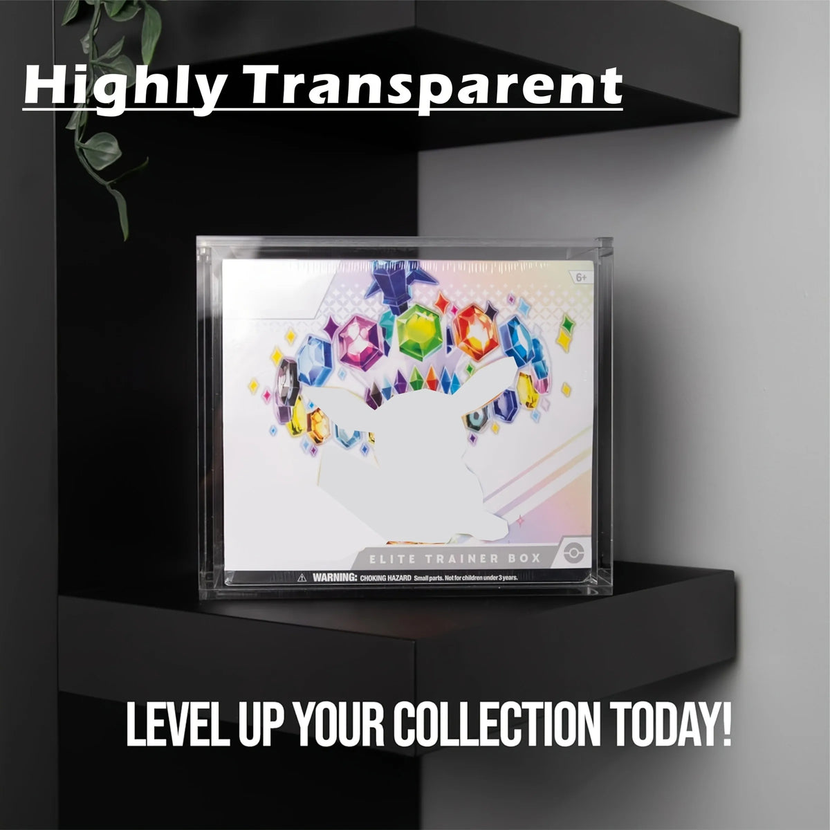 Choose Your Size – 5mm Acrylic Stackable Display Case for Booster Box or Elite Trainer Box (ETB), Clear Magnetic Closure Box for