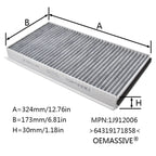 2x Car Pollen Cabin Filter Activated Carbon For BMW 5 6 Series Alpina B5 B6 E60 E61 E63 E64 2004 2005 2006 2007 2008 2009 2010