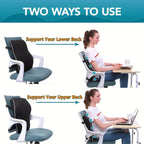 Memory Foam Lumbar Support Back Cushion, Ergonomic Lower Back Pillow, Black