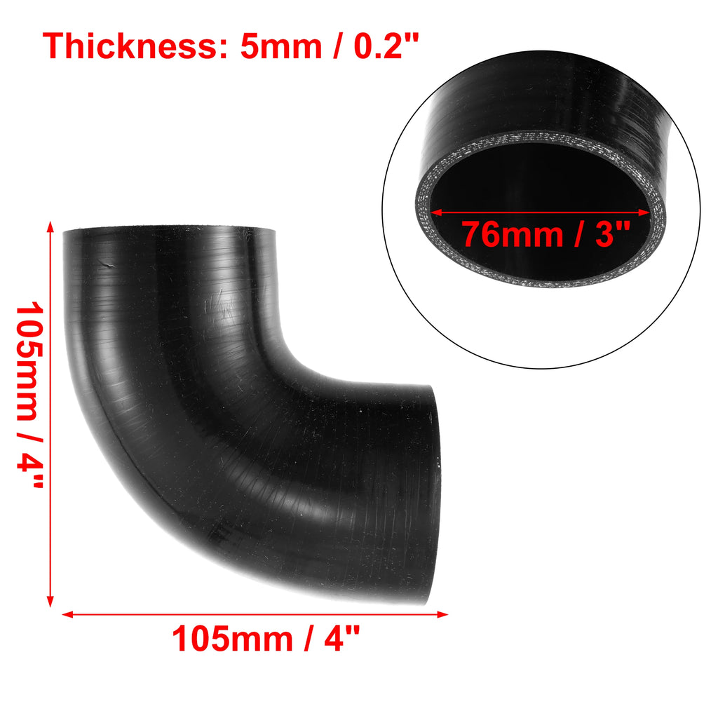 UXCELL 32/51/57/63/70/76/89MM ID 90 Degree Elbow Car Silicone Hose Intake Coupler Intercooler Tube Reducer Set For Seat Leon 1M