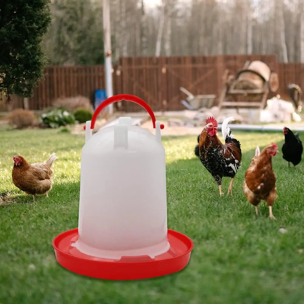 4L Automatic Chicken Coop Water Dispenser Chicken Water Dispenser Water Outlet with Switch Plastic Poultry Drinking Bucket