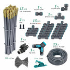 3/8" PE Hose Flexible 360° Bending Adjustable Atomization Nozzle Irrigation Set Quick Connection Garden Spray Watering System